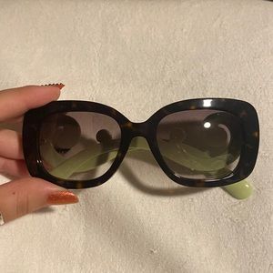 Prada Mint Green and Tortoise Baroque Swirl Sunglasses